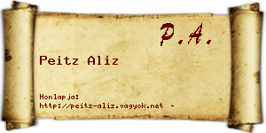 Peitz Aliz névjegykártya
